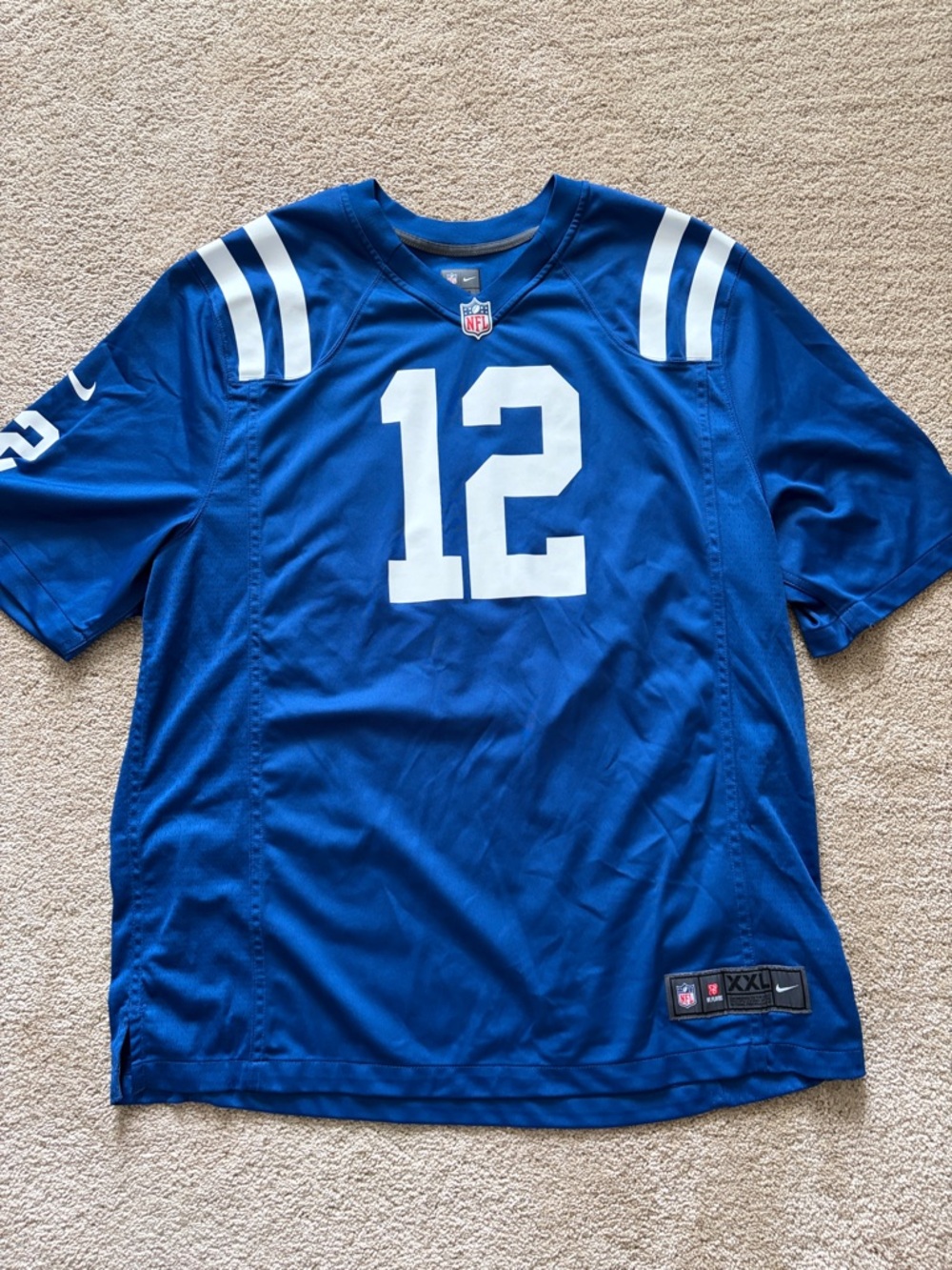 Nike Royal Blue & White #12 Football Jersey